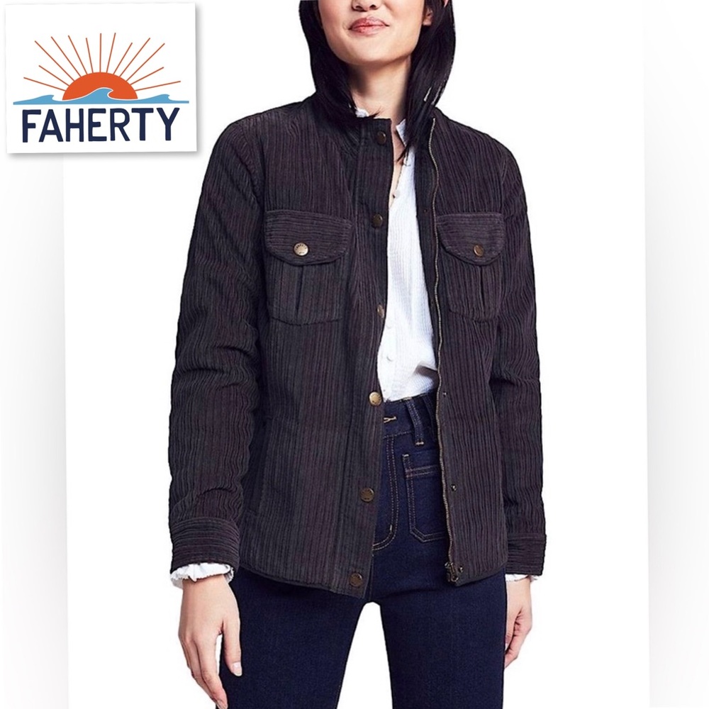 Faherty Acadia Utility Corduroy Jacket Women’s Size XS Cotton Plaid Lined - Picture 1 of 16